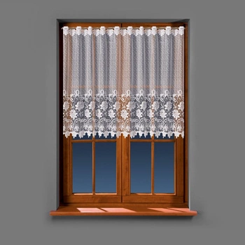 Firanka żakardowa 017480 / kolor biały / wysokość 100cm