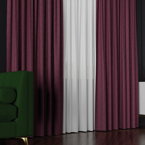 Tkanina zasłonowa na metry Lukrecja / wysokość 310cm / kolor 020 burgundowy