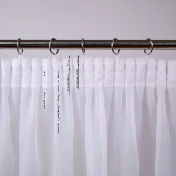 Usługa uszycia firanki(zasłony) na taśmie układającej 6783 (1:2,5)