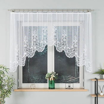 Firanka gotowa żakardowa 004304 / 330x120cm / kolor biały