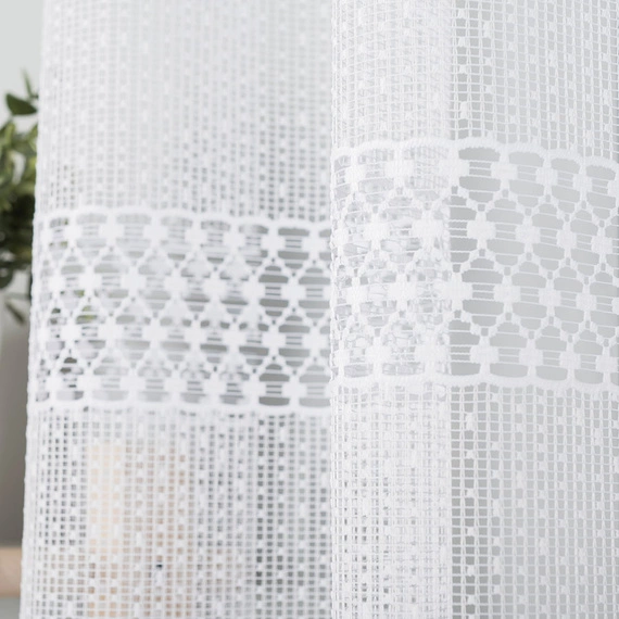 Firanka żakardowa na metry 044165 / kolor biały / wysokość 155cm