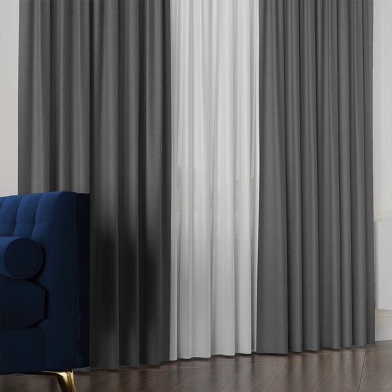 Tkanina zasłonowa na metry Lukrecja / wysokość 310cm / kolor 031 szary
