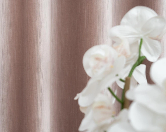 Tkanina zasłonowa VELVET EDEN prążkowana / wysokość 280cm / kolor 12 jasny pudrowy róż