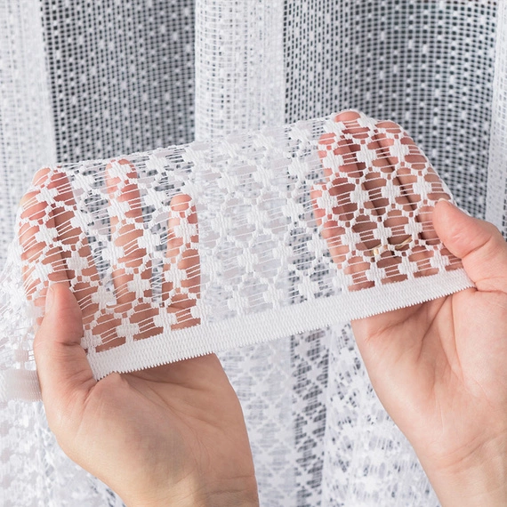 Firanka żakardowa na metry 044165 / kolor biały / wysokość 155cm